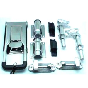 Polished Stainless Steel Truck Door Lock with Lock Box for OD27mm Pipe