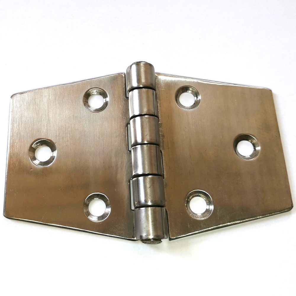 Polished Stainless Steel Butt Hinge with 6 Holes