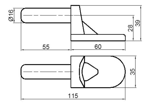 Raw Pin Hinge Diameter 16 Center Height 28