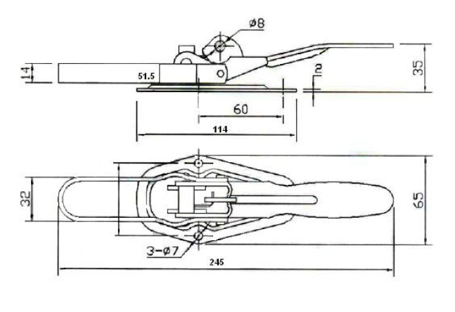 Zinc-plated Steel Latch Lock Length 245