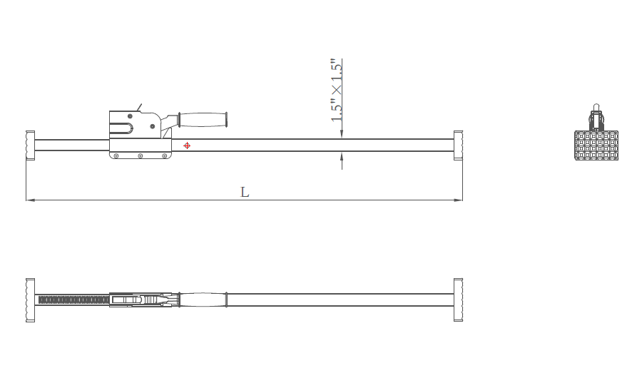 Jack Bar with Weld-on Square Tube and Weld-on Footpads