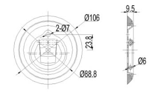 Recessed Round Lashing Ring with PVC Base