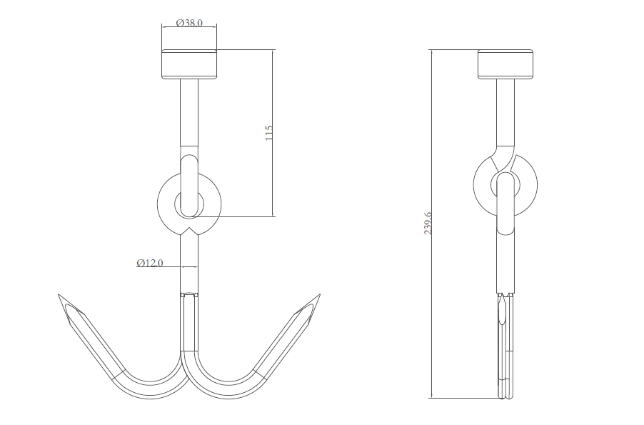 Stainless Steel Meat Hook Double