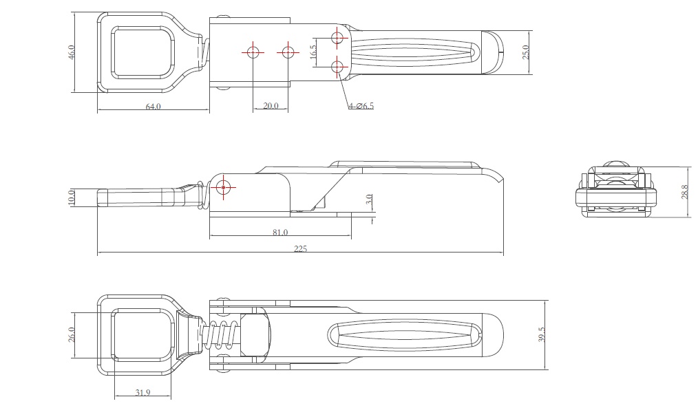 Zinc-plated Adjustable Scott Steel Latch Lock