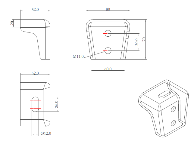 Light Truck Body Mounting Bracket Height 70