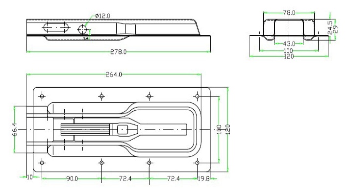 Zinc-plated Steel Recessed Latch Lock with T Bolt