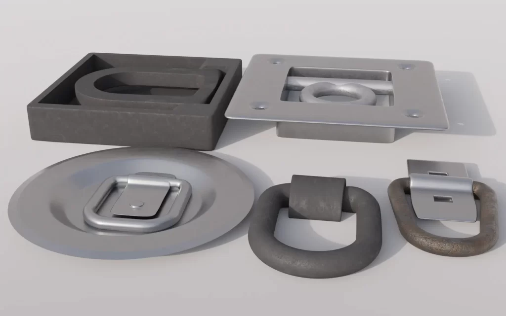 Stainless Steel Heavy Duty Lashing Ring, Welding D rings for Trailer, Flush Mount Floor Recessed Tie Down Anchors